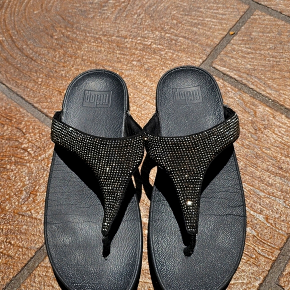 Fitflop Black Sparkle Sandals